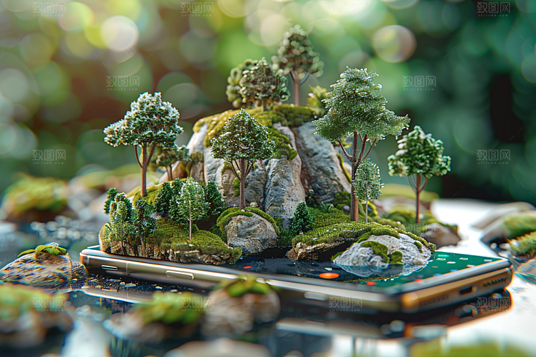 手机VR山水数码设备立体模型