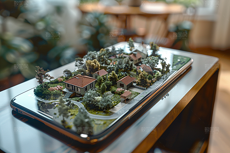 手机VR山水幻想风科技模型