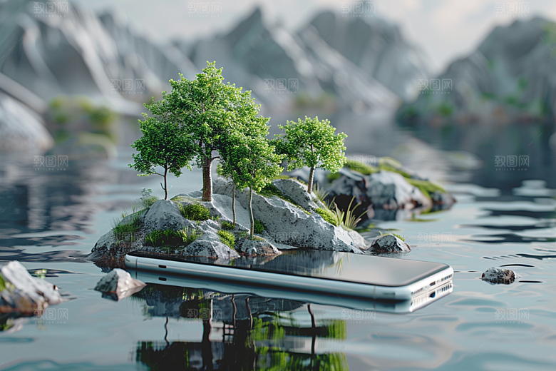 手机VR山水自然自然模型