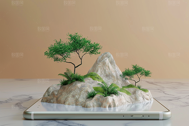 手机VR山水高清未来模型