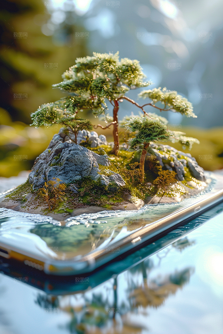 手机VR山水科技风光模型