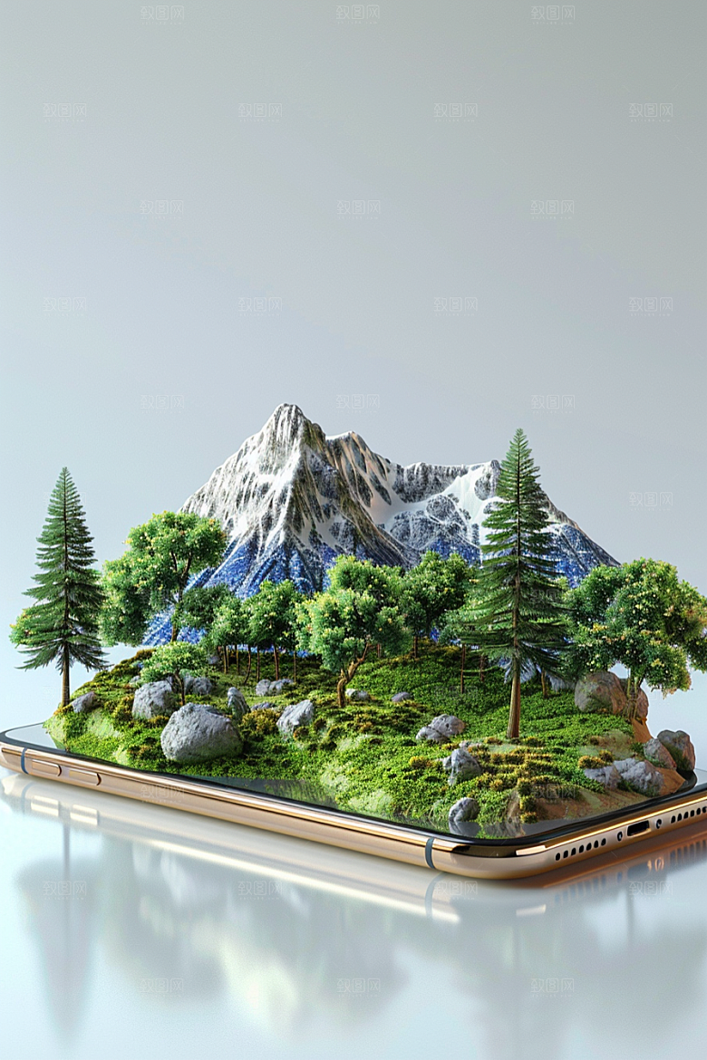 手机VR山水VR技术科技模型