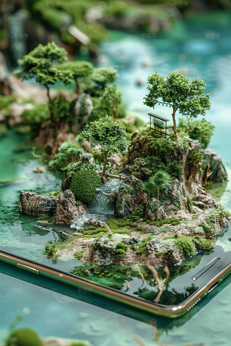 手机VR山水高清立体模型
