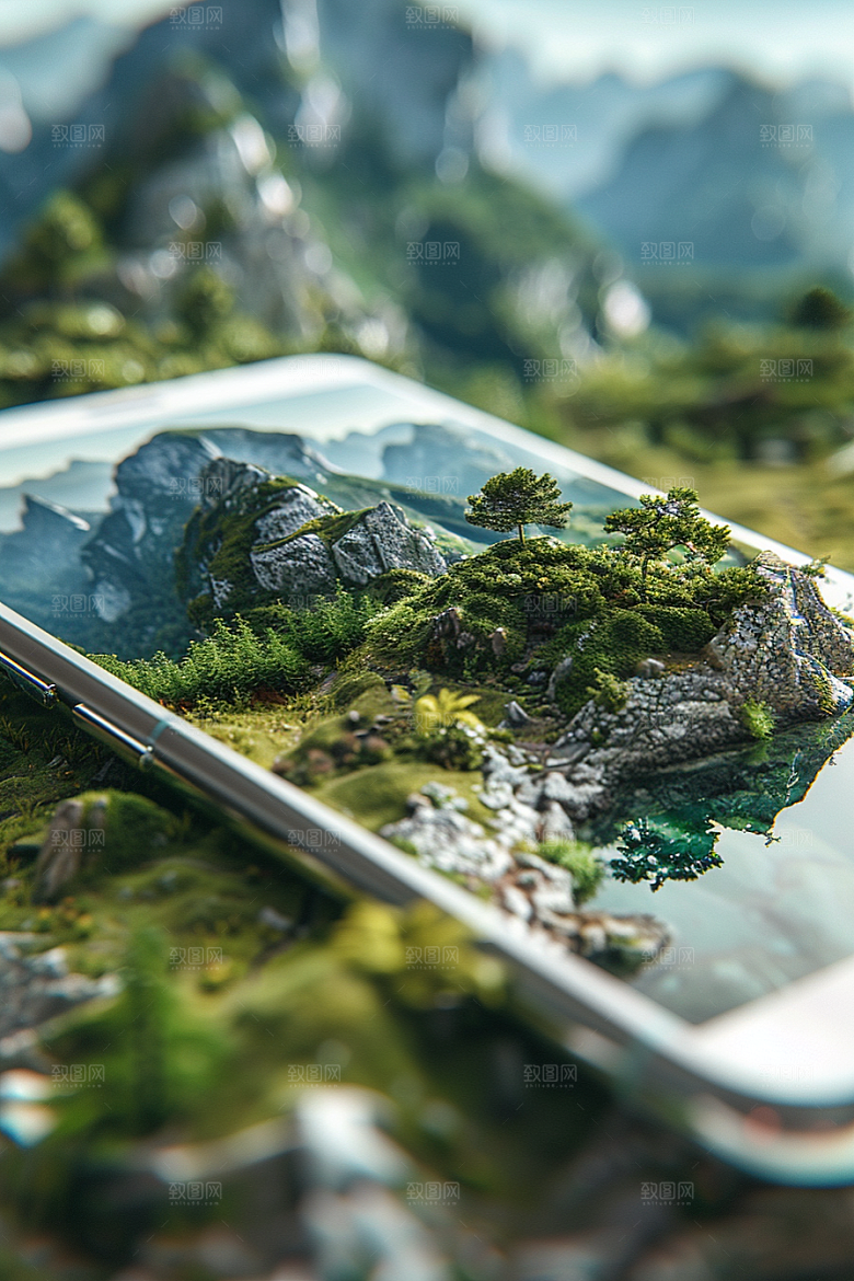 手机VR山水高清VR技术模型