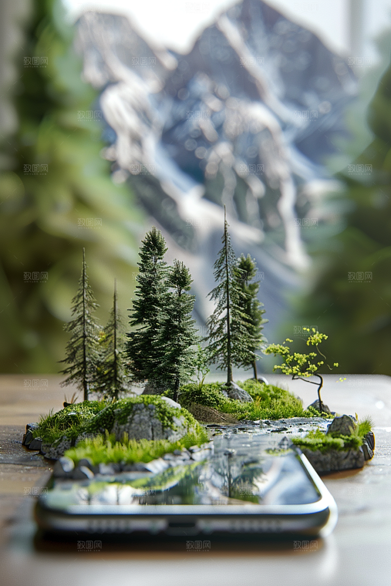 手机VR山水自然幻想风模型