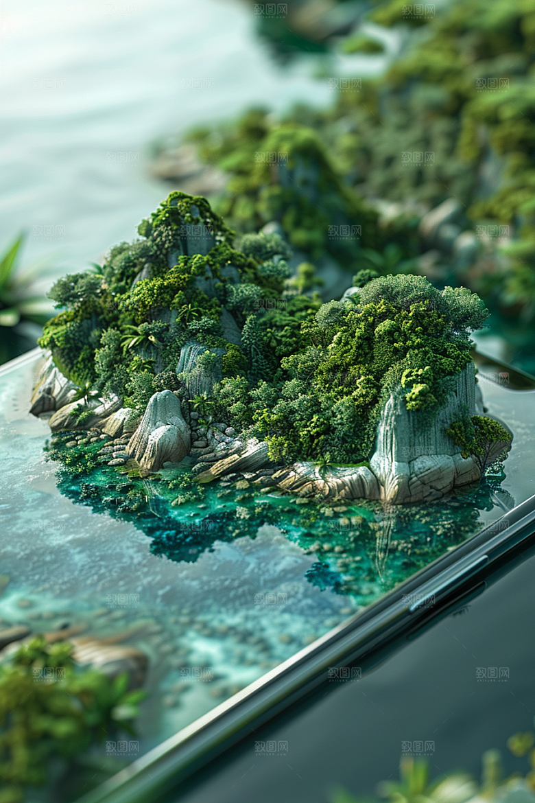 手机VR山水幻想风高清模型