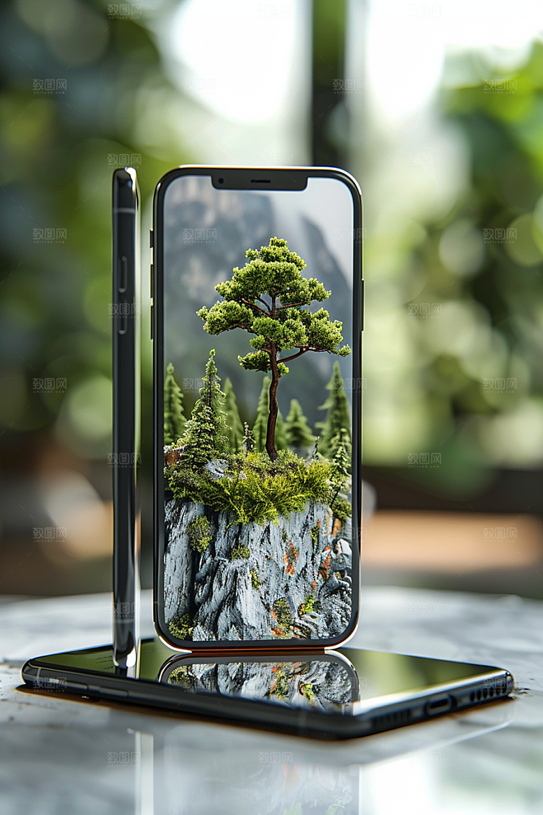 手机VR山水风光高清模型