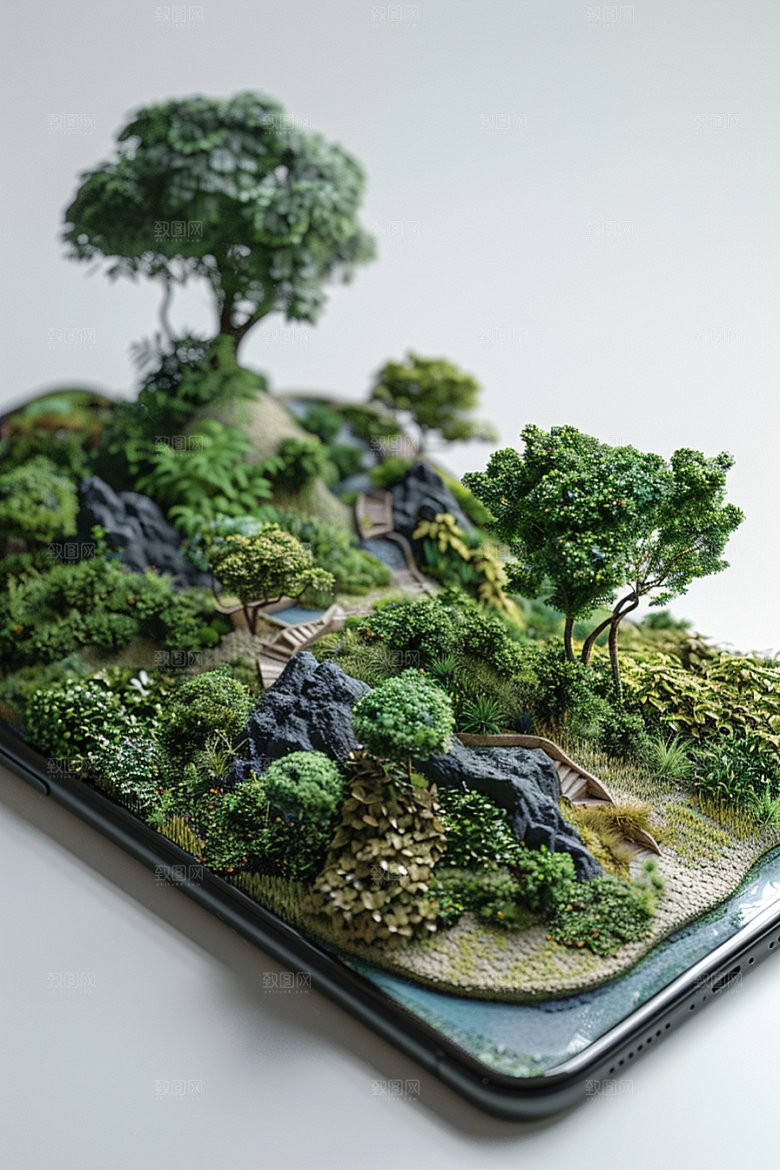 手机VR山水超现实元宇宙模型