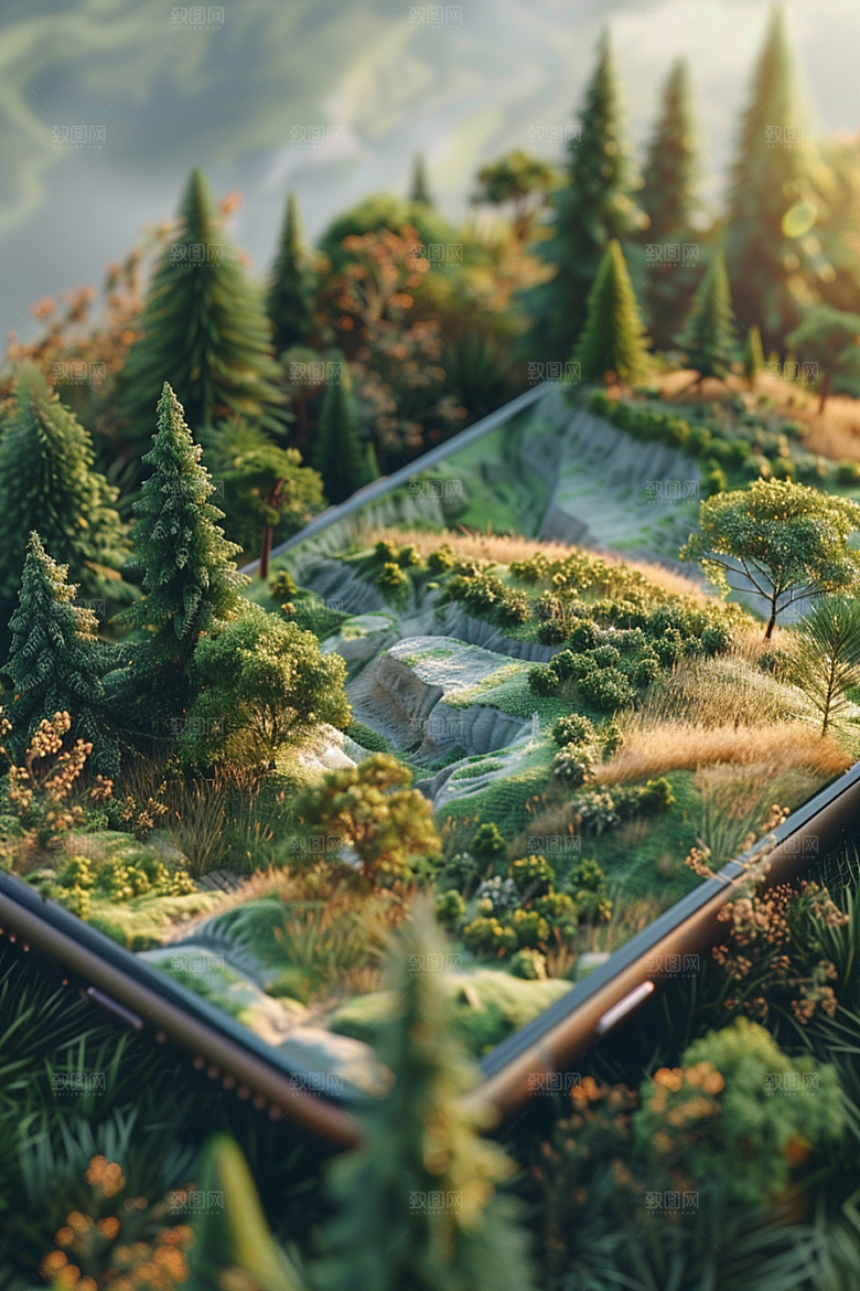 手机VR山水自然风光模型