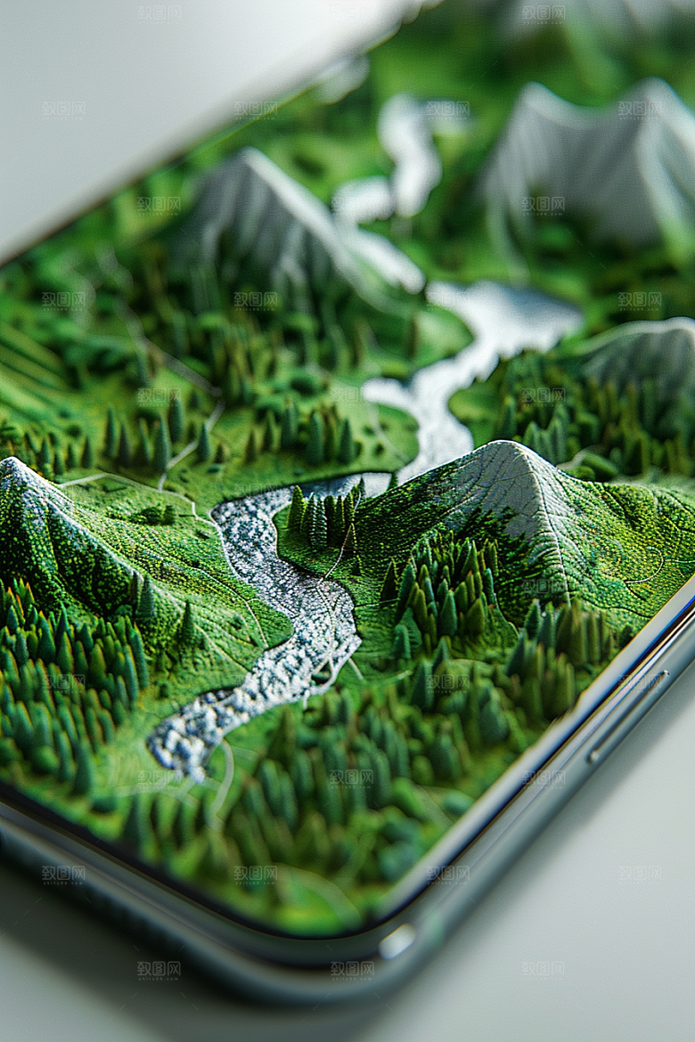 手机VR山水自然风光模型