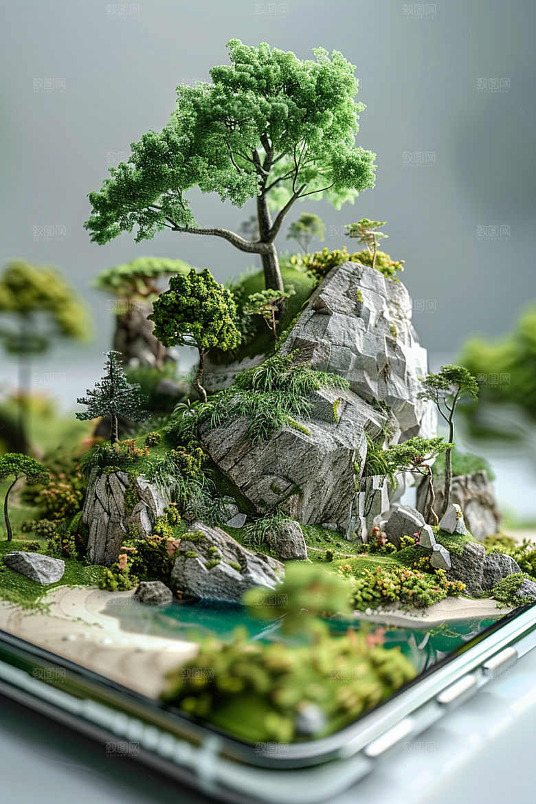 手机VR山水自然VR技术模型