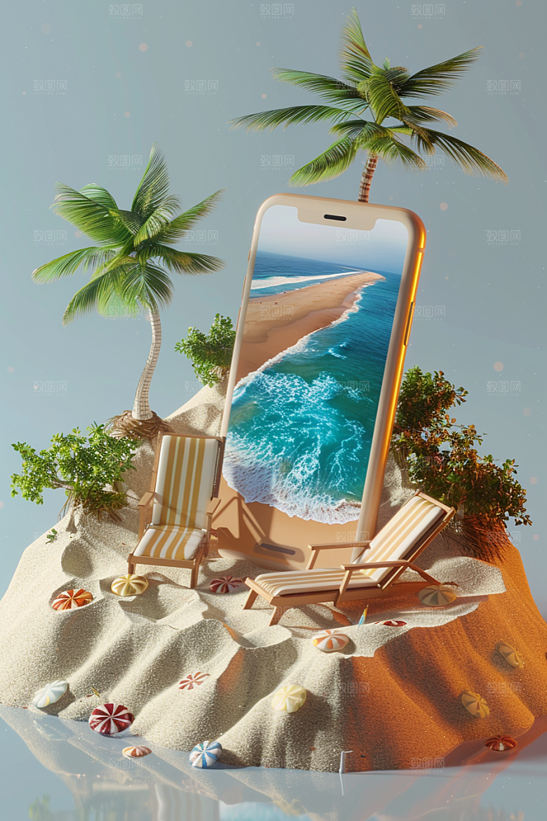 手机VR山水高清数码设备模型