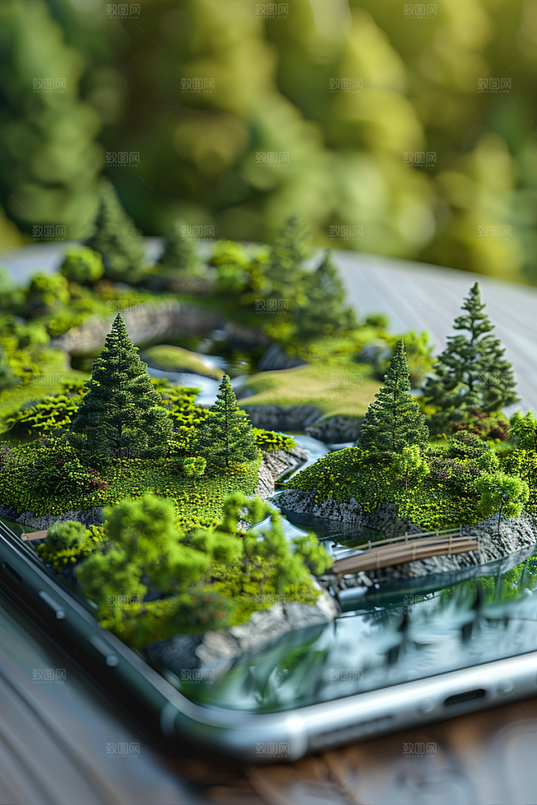 手机VR山水超现实虚拟现实模型