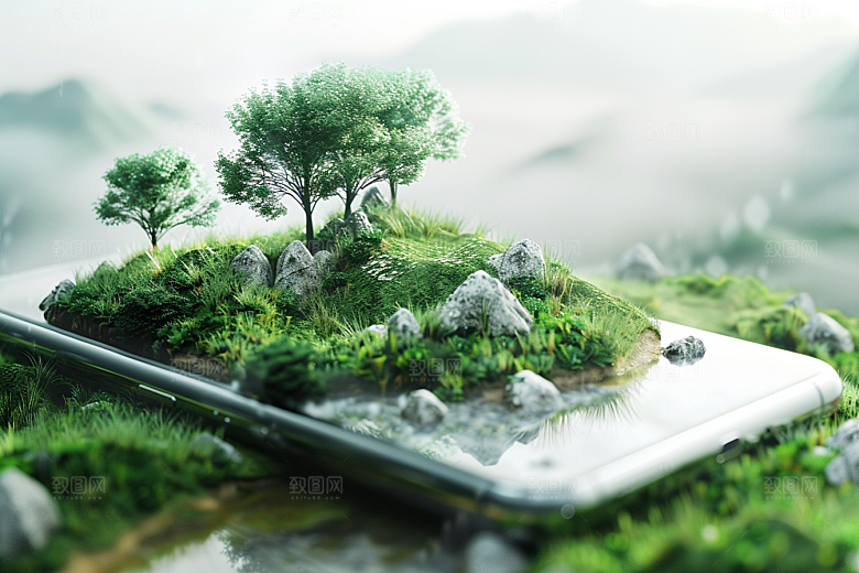 手机VR山水风光3D模型