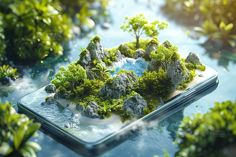 手机VR山水自然高清模型
