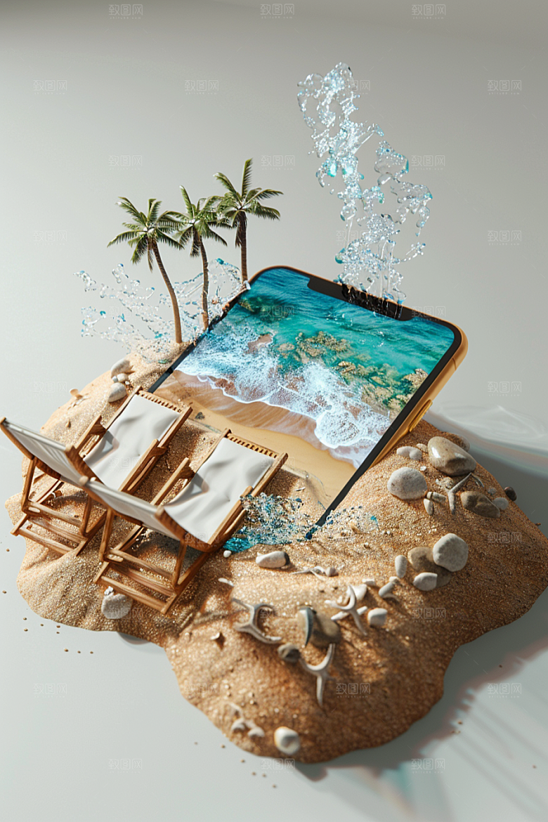 手机VR山水自然高清模型
