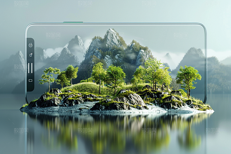 手机VR山水虚拟现实VR技术模型
