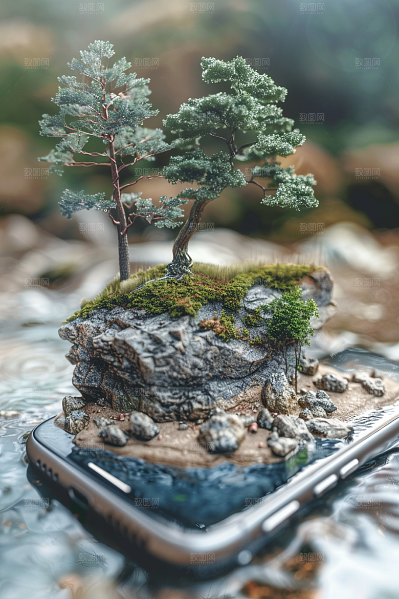 手机VR山水幻想风高清模型