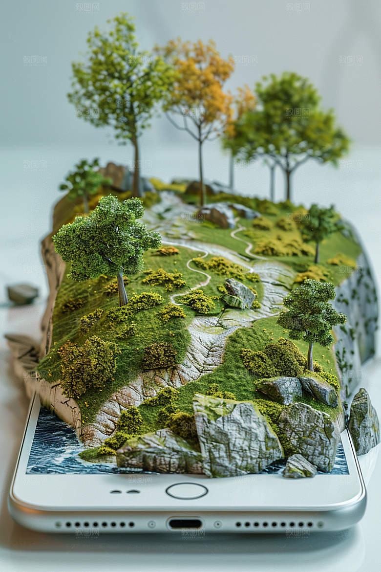 手机VR山水超现实风光模型