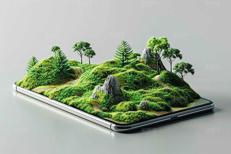 手机VR山水虚拟现实高清模型