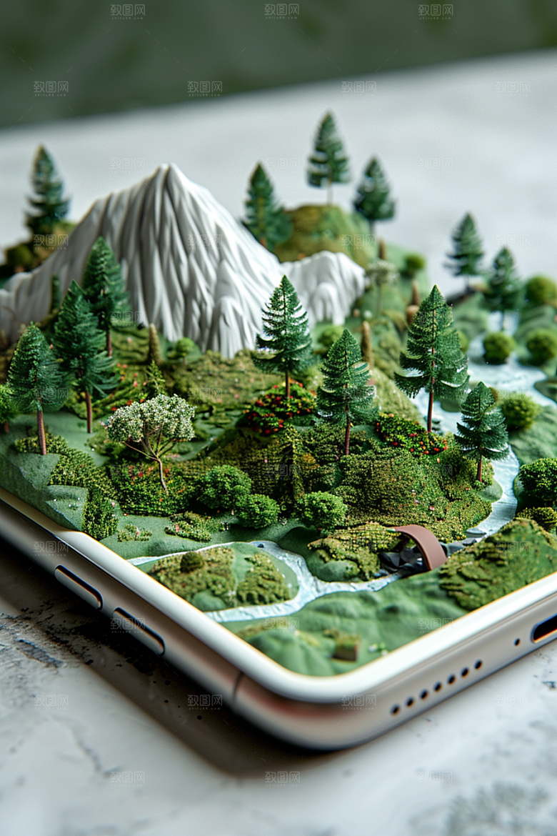 手机VR山水虚拟现实3D模型