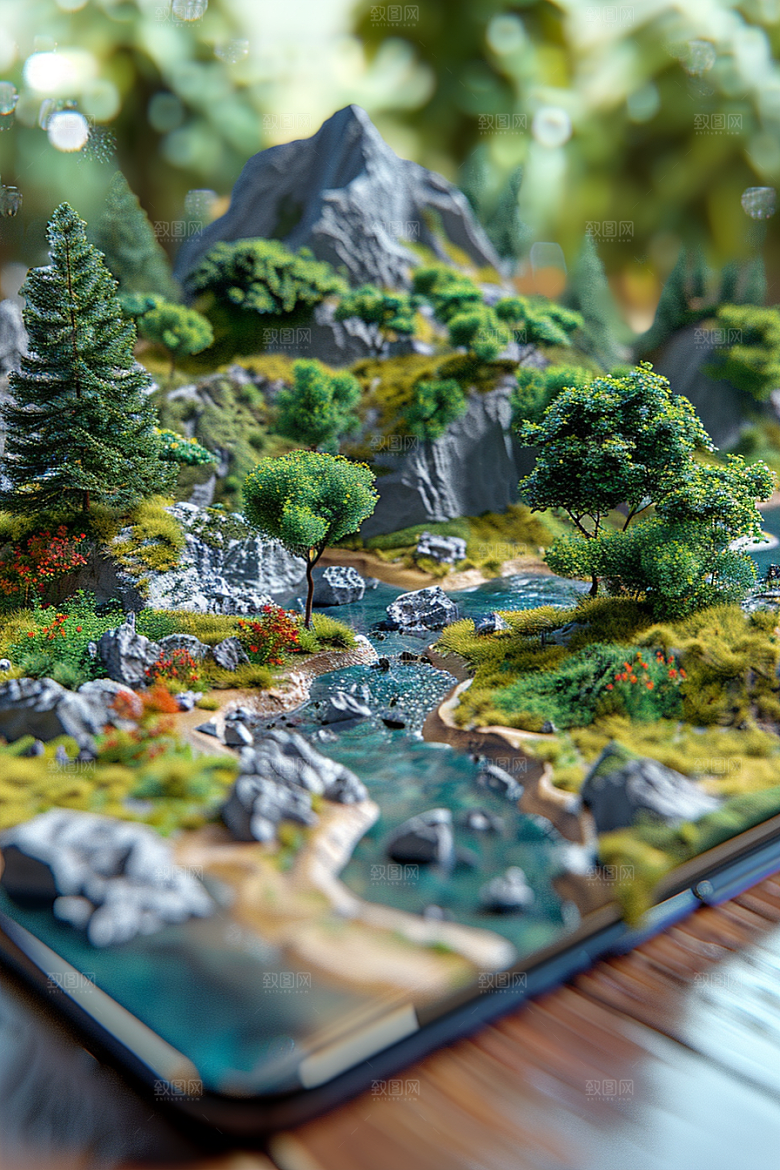 手机VR山水科技未来模型
