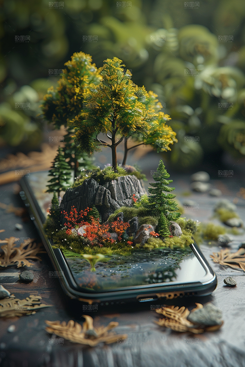 手机VR山水自然虚拟现实模型