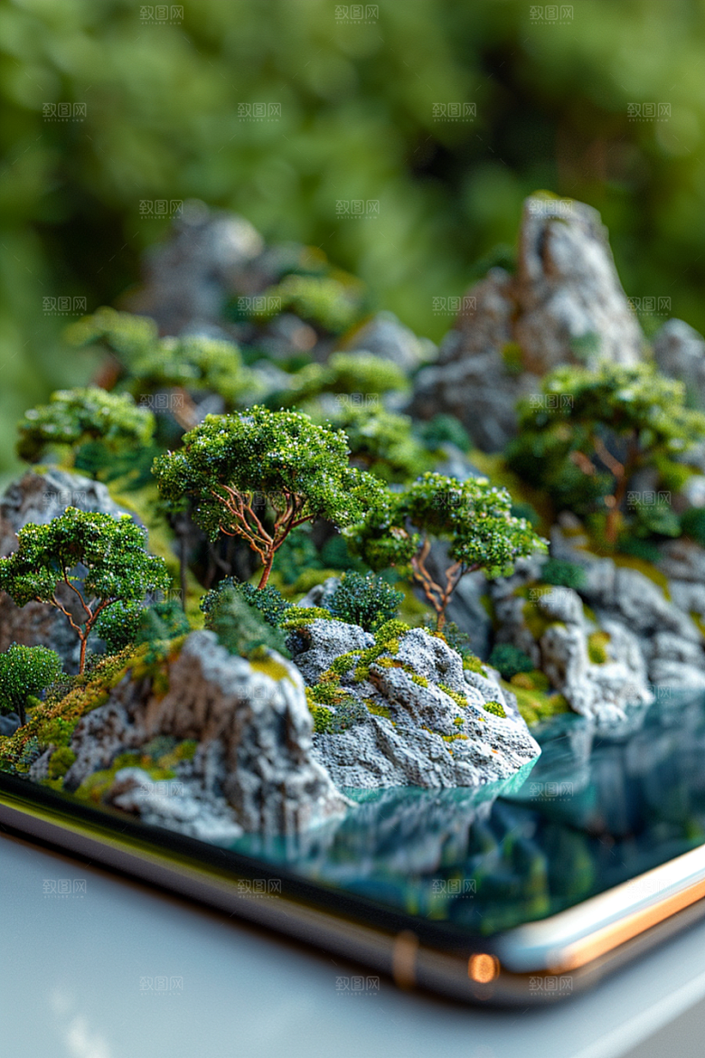 手机VR山水自然幻想风模型