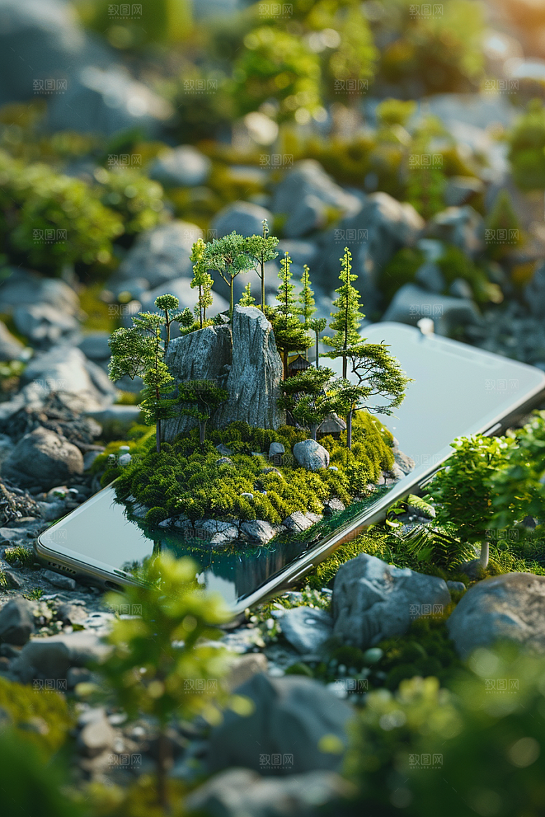 手机VR山水自然风光模型