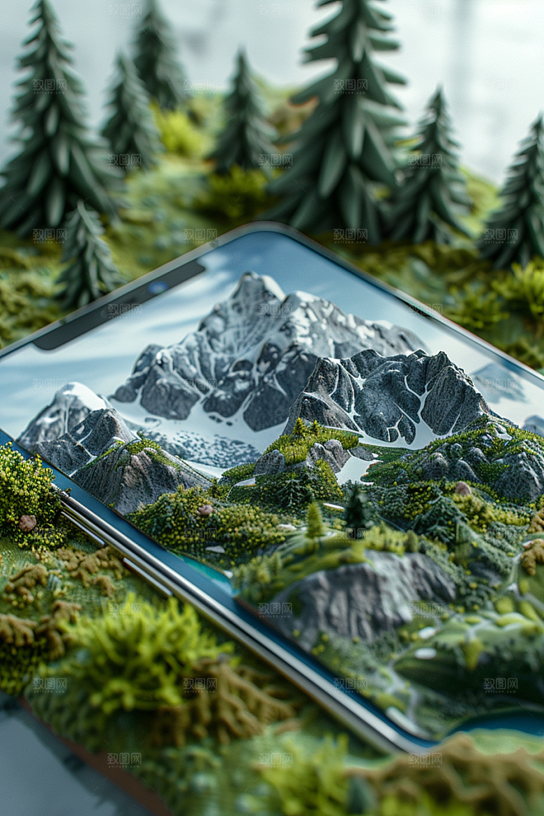 手机VR山水超现实高清模型