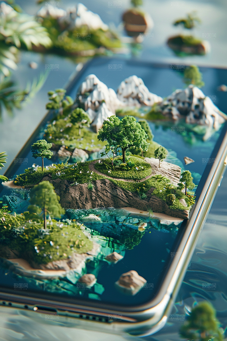 手机VR山水自然虚拟现实模型