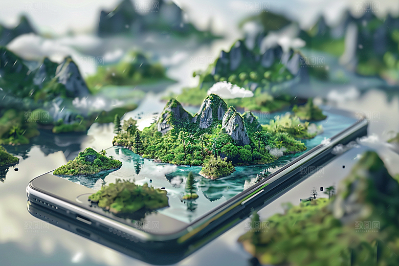 手机VR山水立体高清模型