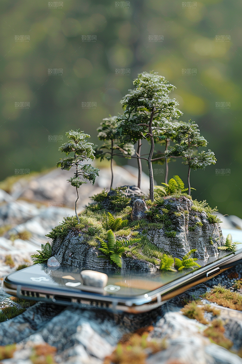 手机VR山水超现实立体模型