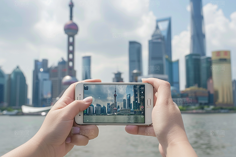 手机拍照留念打卡摄影图