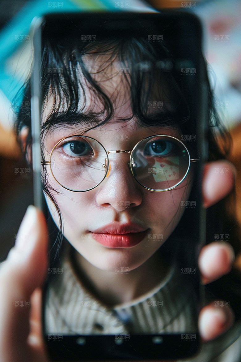 手机拍照留念人物摄影图