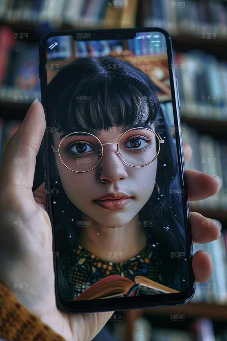 手机拍照拍摄肖像摄影图