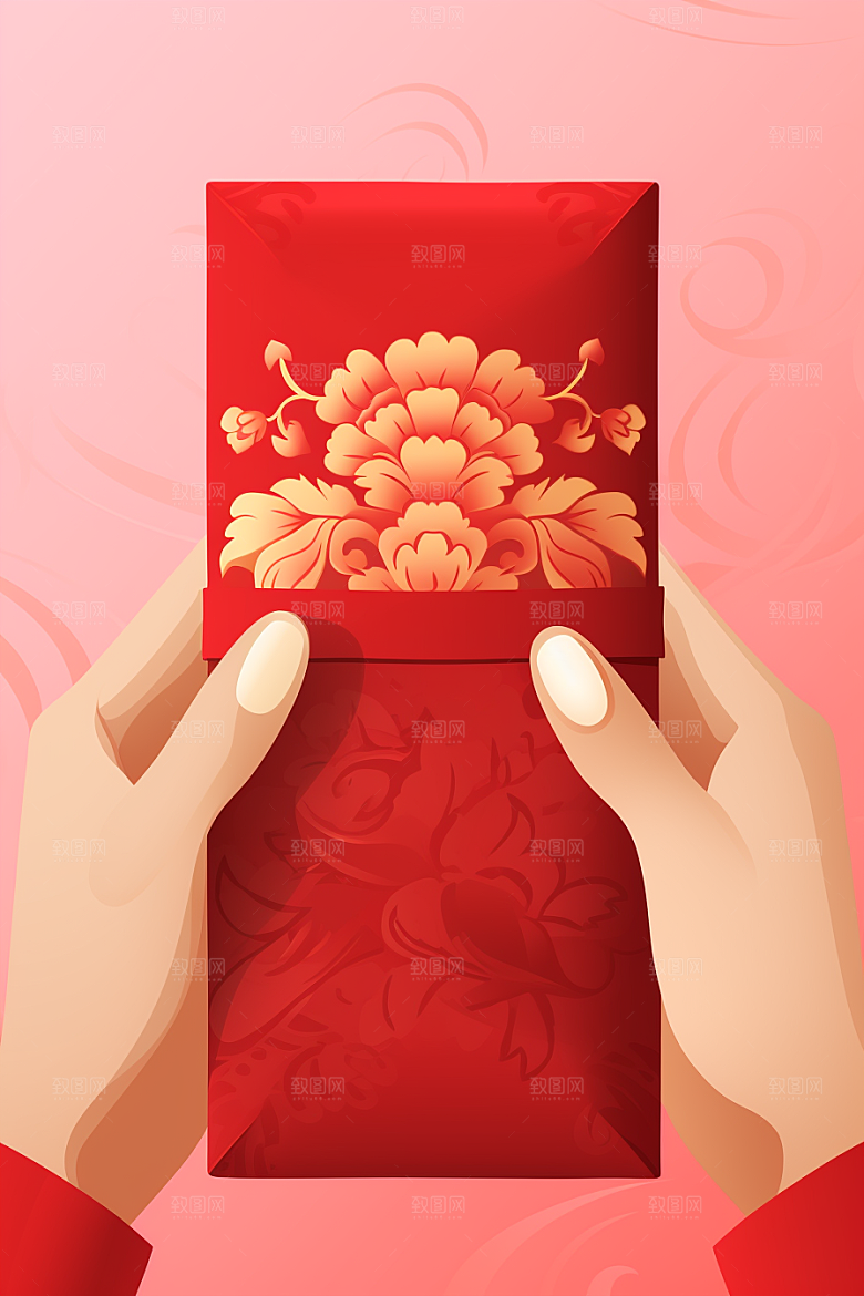 手拿红包新年3D模型