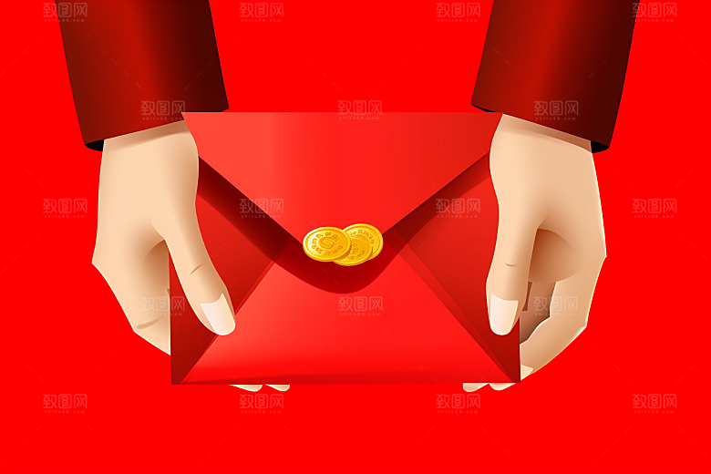 手拿红包习俗生日模型