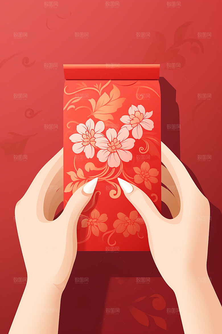 手拿红包过节利是封模型