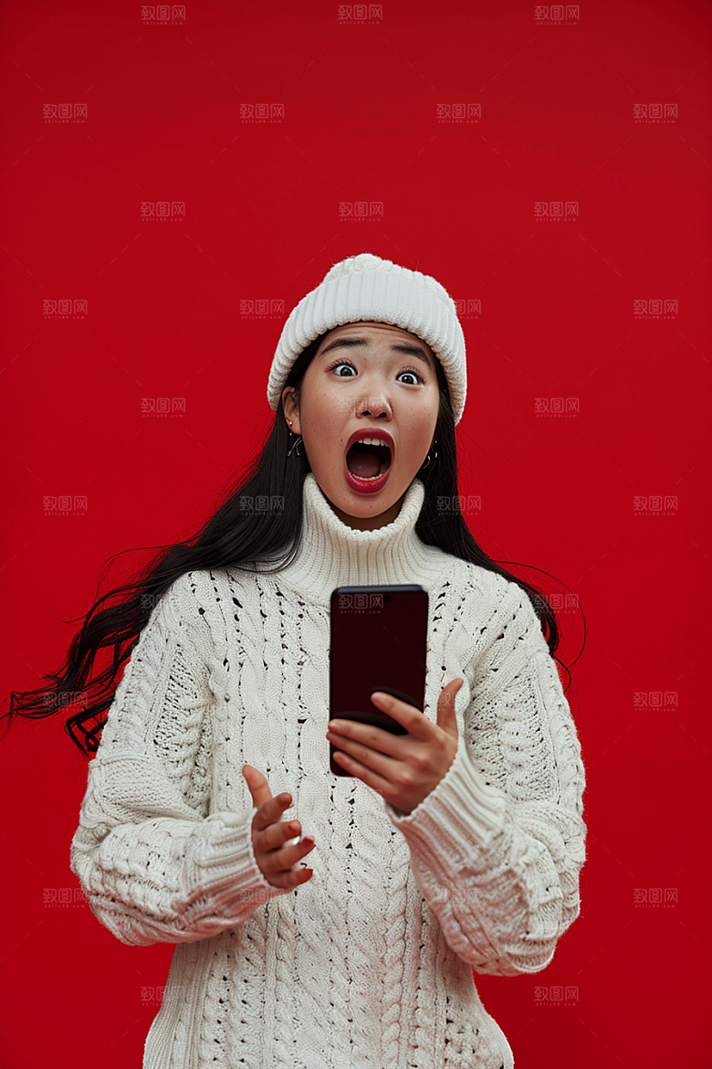 手拿喇叭人像电商人物摄影图