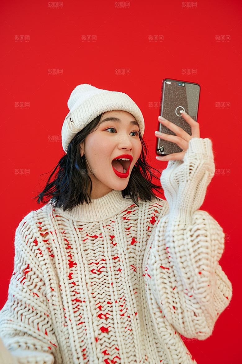 手拿喇叭人像公告肖像摄影图