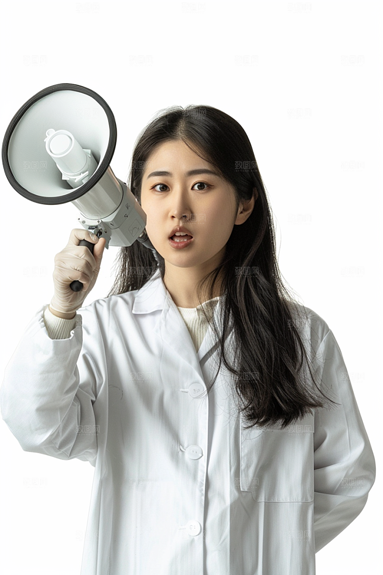 手拿喇叭人像公告高清摄影图