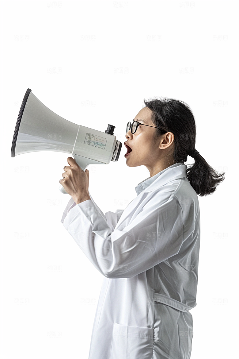 手拿喇叭人像热卖公告摄影图