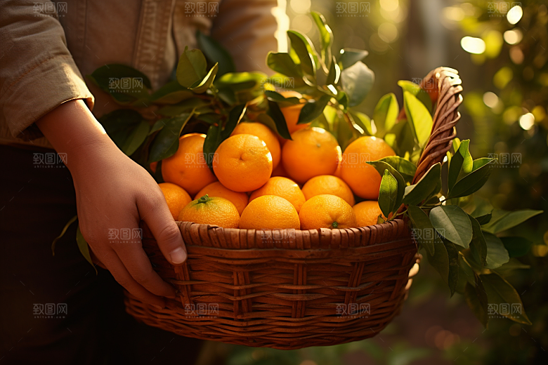 橙子采摘高清水果摄影图