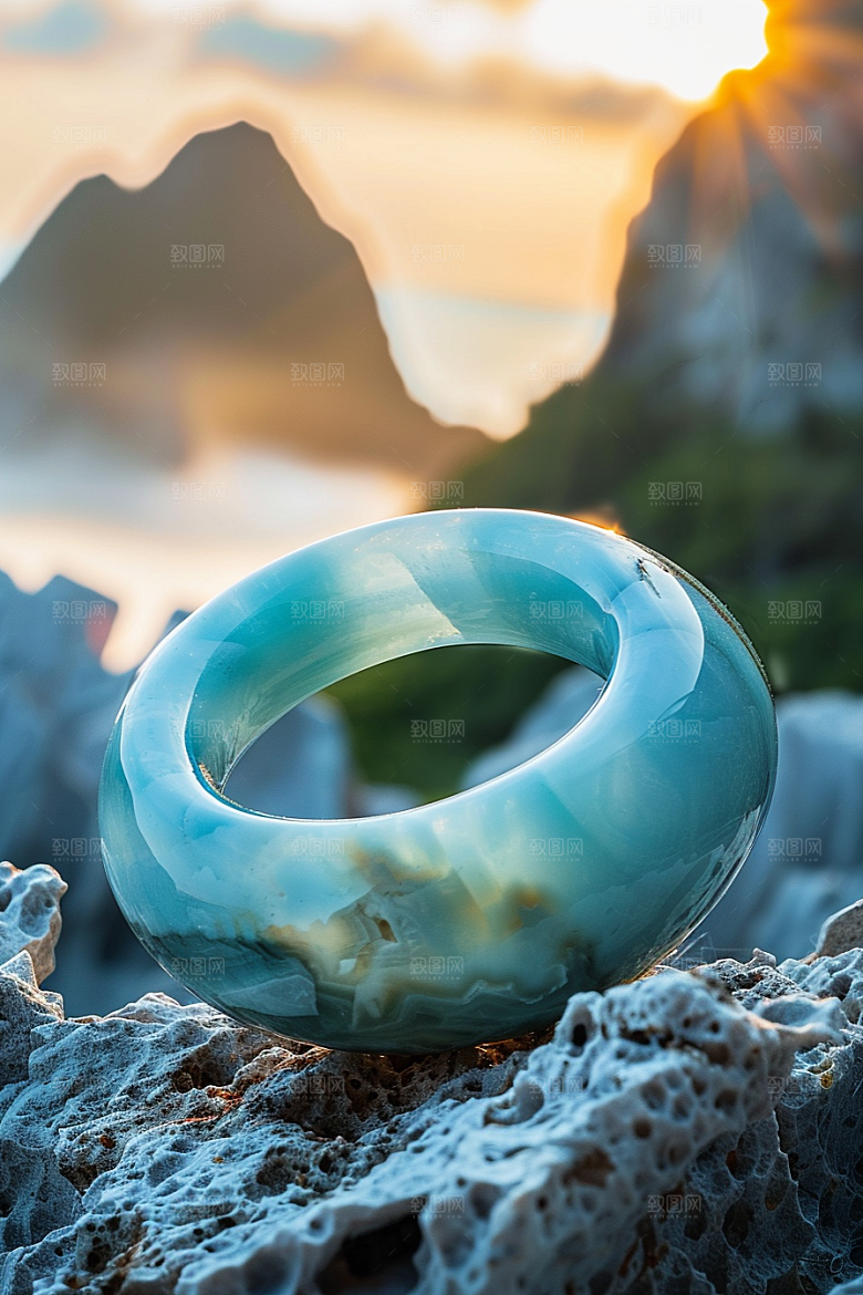 手镯金银玉石珠宝摄影图