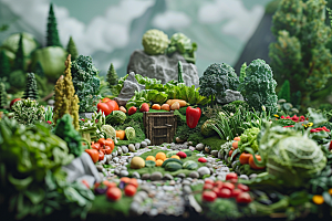 蔬菜瓜果山水广告景色素材