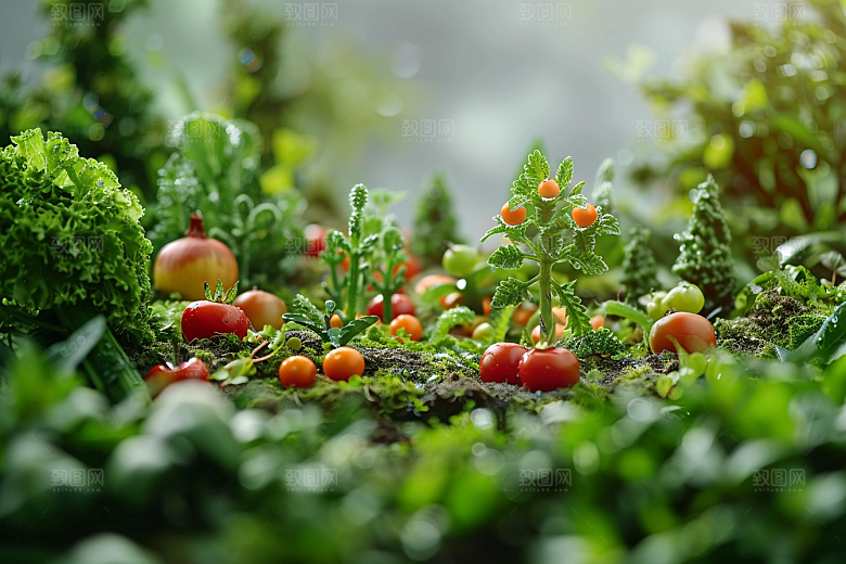 蔬菜瓜果山水中国风舌尖上的中国素材