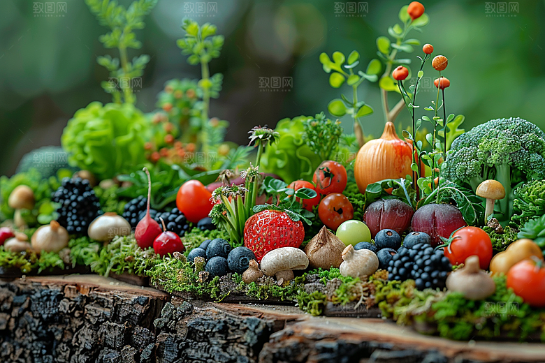 蔬菜瓜果山水食材风景素材