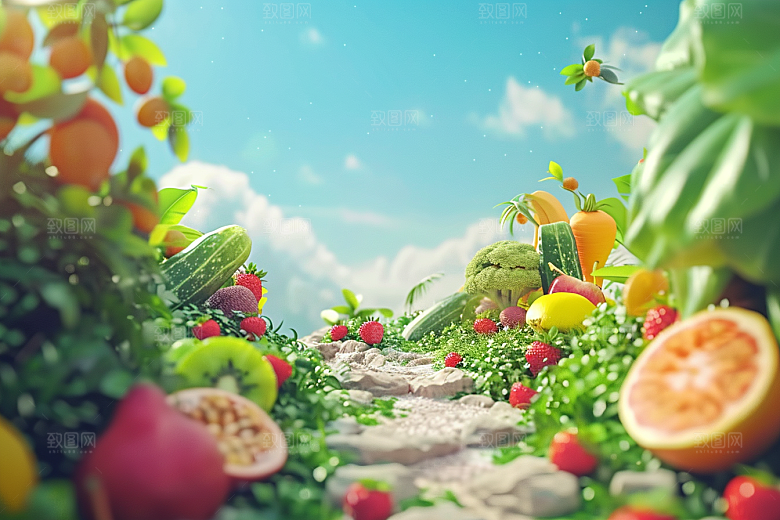 蔬菜瓜果山水风光景色素材