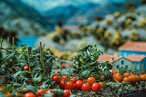 蔬菜瓜果山水食材景色素材